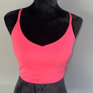 Athleta Ventura Crop Bikini Top Womens Small D-DD Coral Adjustable Strappy